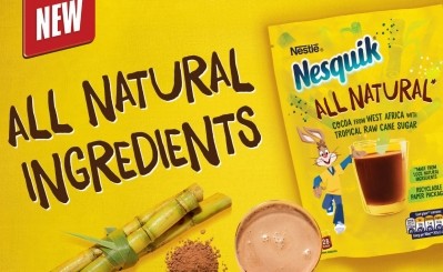 Nestlé推出Nesquik全天然粉裝在紙袋裏。照片:雀巢