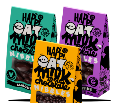 快樂的燕麥!lk巧克力小塊現在可以在全國各地的零售商，Pic: Happi Free From