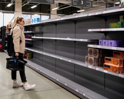 美國聖誕節的英國超市缺乏商品擔心消費者。PIC：GetTyimages.