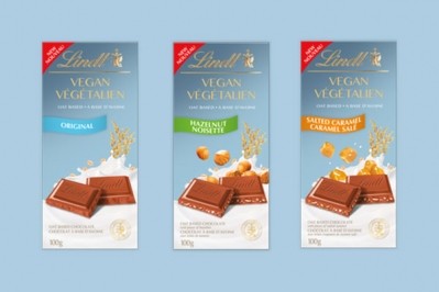 瑞士蓮新推出的素食巧克力棒。圖片:Lindt & Sprungli